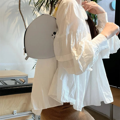 【ハートシリーズ】シンプル可愛いレザー調 大きなハートデザイン スマホケース｜iPhone対応 #251011