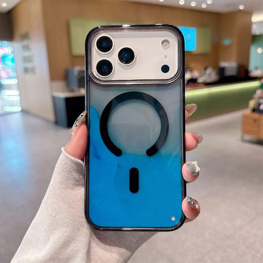 【流れるシリーズ】ネオンカラー 発光 クリアケース｜iPhone対応 #240903