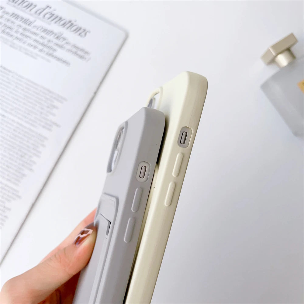 ショルダーストラップ付き カード収納ポケット シリコン iPhoneケース｜#260129