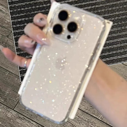 【フルグリッター】きらめく キラキラ 全面ラメ シンプル クリア スマホケース｜iPhone対応 #250427