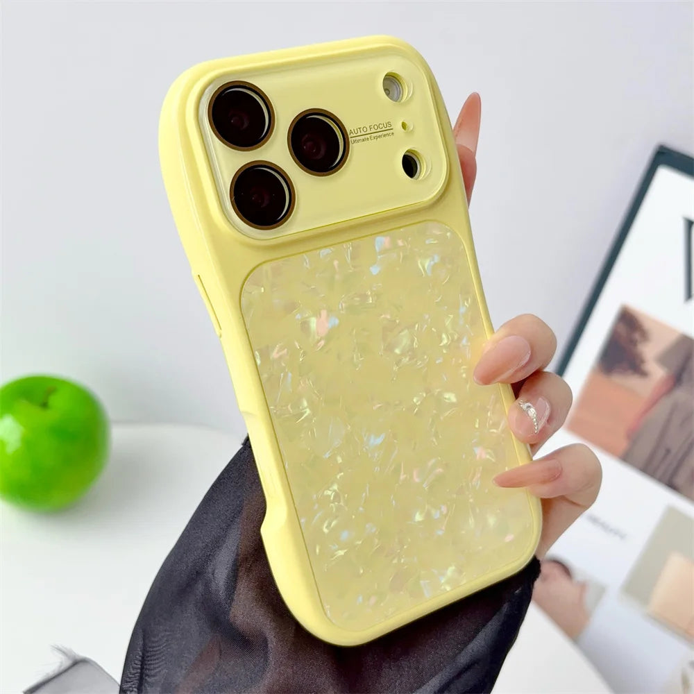 選べる全7色 貝殻風シェル模様 マグネット対応 iPhoneケース