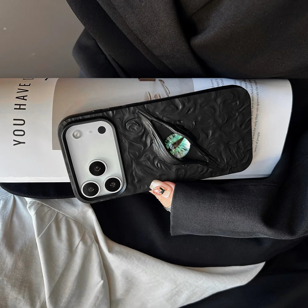 【ミスティックアイ】マーブルメタル × アイモチーフ スマホケース｜iPhone対応 #240809