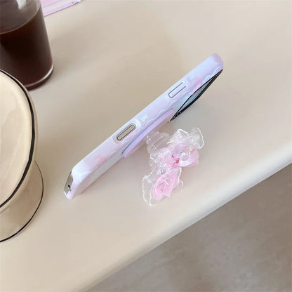 【Magnet内蔵】LACE RIBBON レース×ふわリボン スマホケース｜iPhone対応 #240928