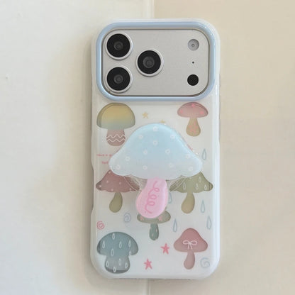 キノコ カラフルデザイン iPhoneケース｜クリア #261009