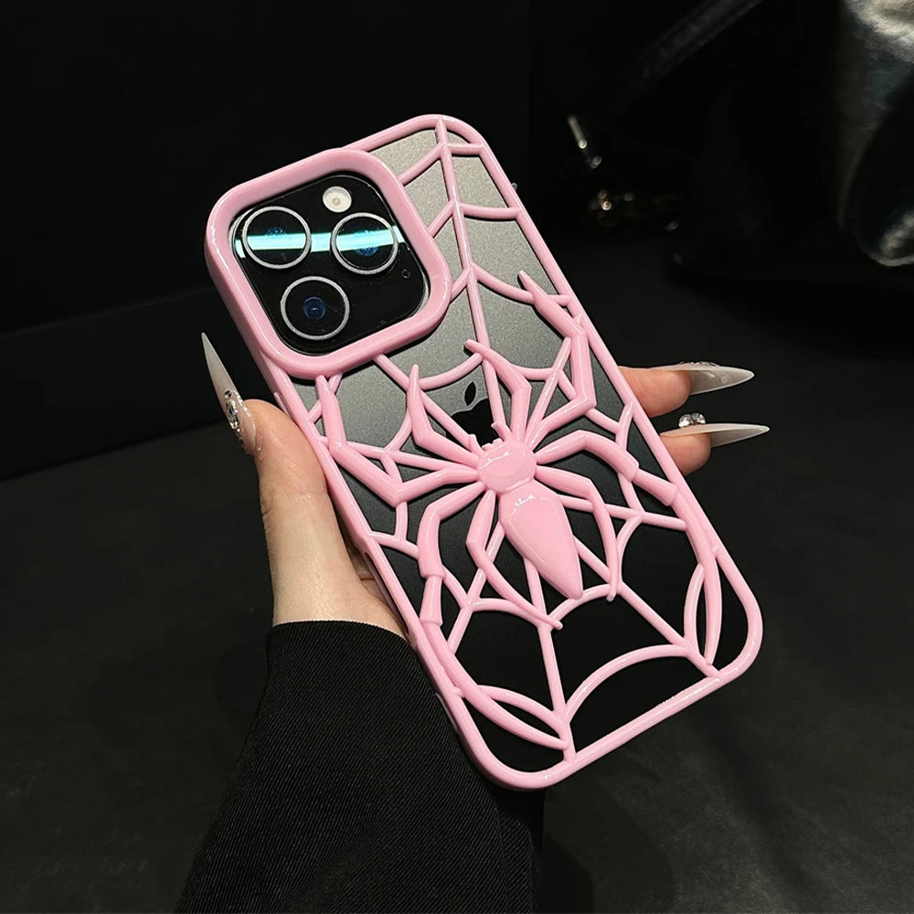 蜘蛛 スパイダーデザイン 立体フレーム iPhoneケース｜クモモチーフ デザインケース #240117