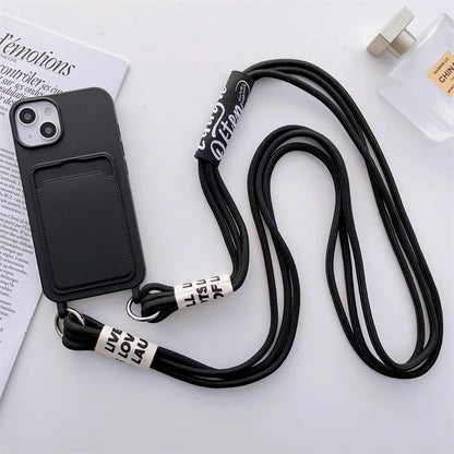 ショルダーストラップ付き カード収納ポケット シリコン iPhoneケース｜#260129