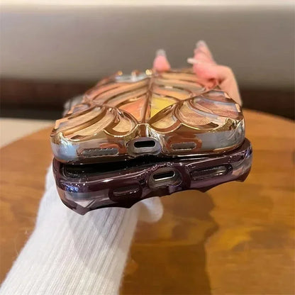 【ステンドグラス風】ラメ×立体ウェーブライン カラフル ゴールドライン スマホケース｜iPhone対応 #250617