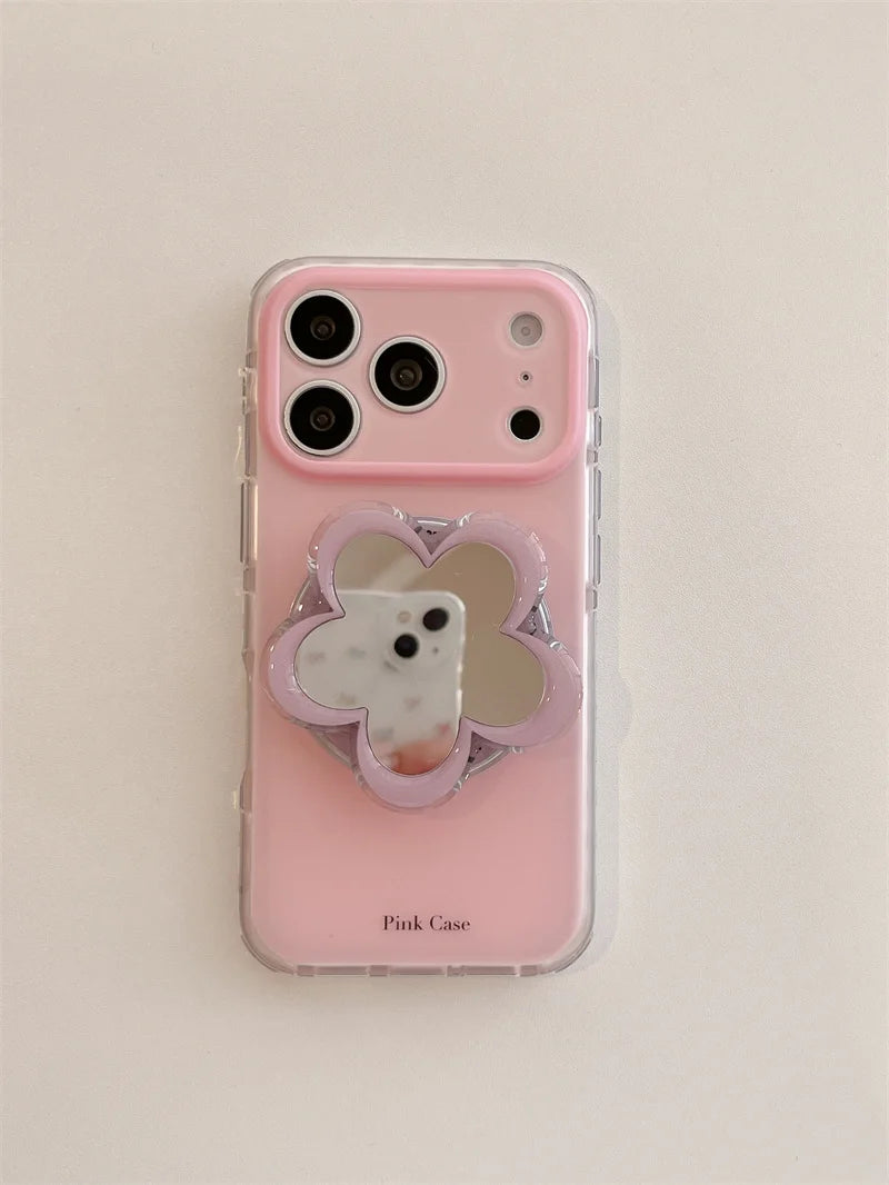 フラワーミラー グリップ付き Magnet内蔵 iPhoneケース #260620
