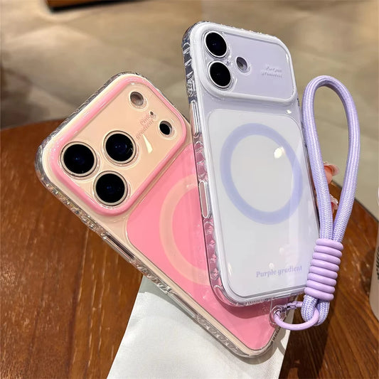 マグネット対応 ロープストラップ付き パステルカラー iPhoneケース #261070