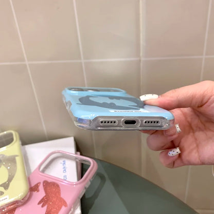 パステルカラー ドルフィン ラメ入り iPhoneケース｜淡色・大人かわいい　#260064