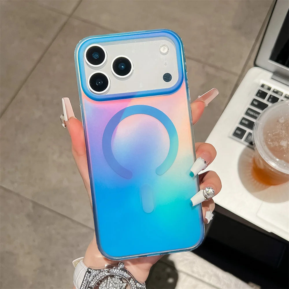 マルチカラー グラデーション Magnet対応 クリア iPhoneケース #240114