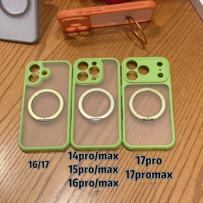 マットカラー iPhoneケース｜ビビッド配色・リング一体型・耐衝撃デザイン #240412