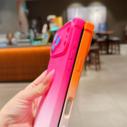 【スクエアシリーズ】鮮やか グラデーション カラー スマホケース｜iPhone対応 #250315