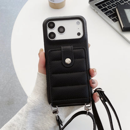 レザー風クロスボディ ショルダーバッグ型iPhoneケース カード収納スタンド機能付き♯261157