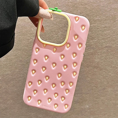 【フルーツシリーズ】いちごデザイン 立体シリコン スマホケース｜iPhone対応 #250917