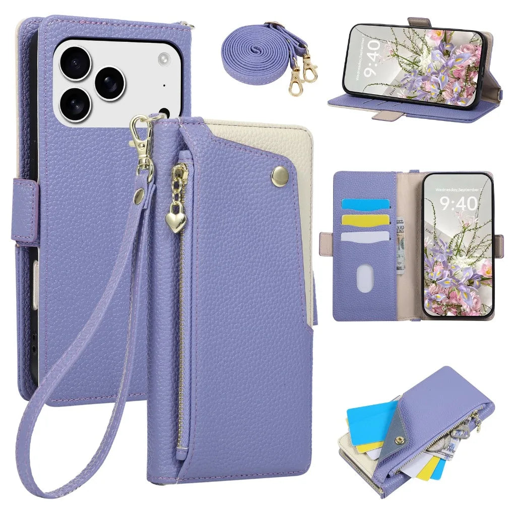 3in1 多機能ウォレットショルダー iPhoneケース (全6色) トレンド・スマート #261234