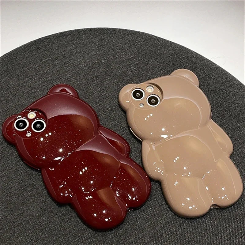 ぷっくりベア iPhoneケース｜3Dくまデザイン #230707