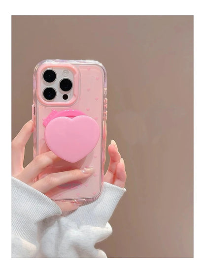 【ハートスタンド付き】クリアスマホケース｜iPhone対応 #250501