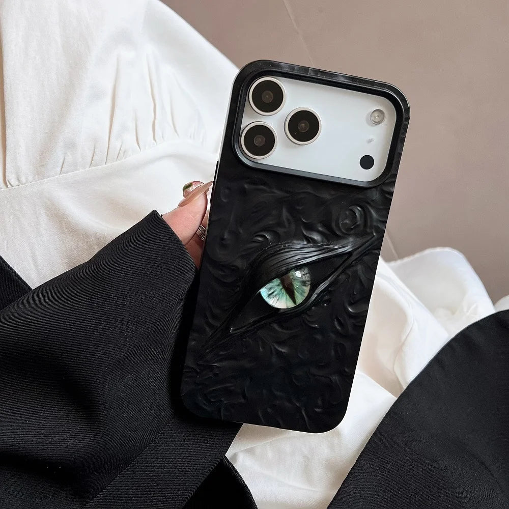 【ミスティックアイ】マーブルメタル × アイモチーフ スマホケース｜iPhone対応 #240809