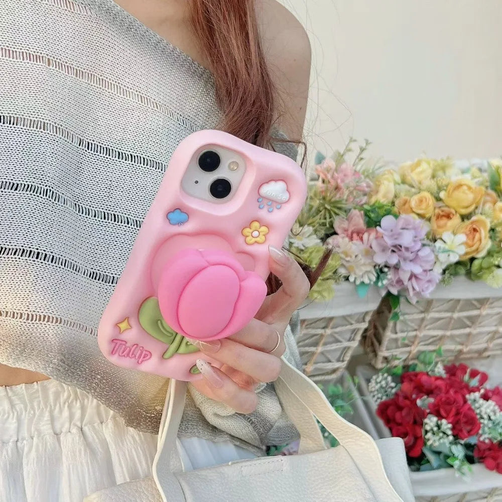 チューリップ 3D 立体デザイン iPhoneケース #260618