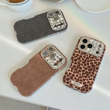 【ジュエルカメラ】レオパード スエードタッチ 大人レディスマホケース｜iPhone対応 #241024