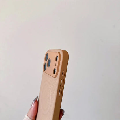 【Magnet内蔵】シンプル レザーケース｜iPhone対応 #250222