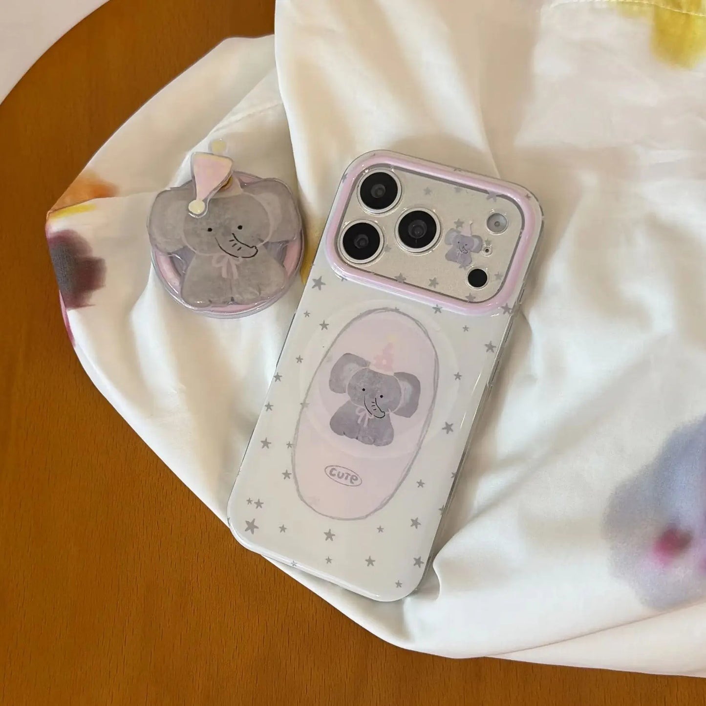 パーティーゾウ グリップ付き iPhoneケース｜クリアケース・Magnet内蔵 #230927