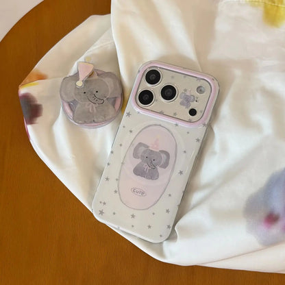 パーティーゾウ グリップ付き iPhoneケース｜クリアケース・Magnet内蔵 #230927
