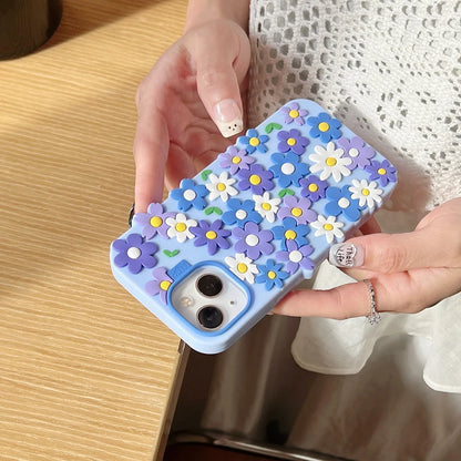 【フラワーシリーズ】立体カラフルデイジー ポップデザイン スマホケース｜iPhone対応 #250915