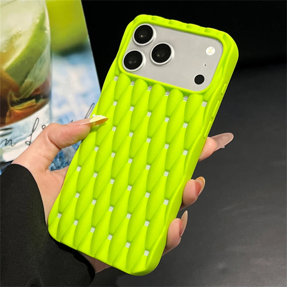 立体編み込みテクスチャー マットカラー iPhoneケース｜スポーティ #260041