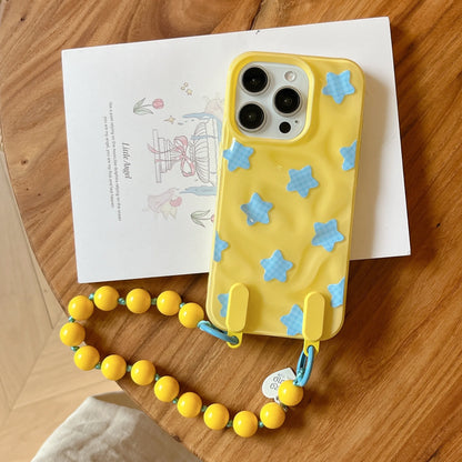 【スターシリーズ】立体3D 星柄 ポップデザイン ボールチェーン付 スマホケース｜iPhone対応 #251002