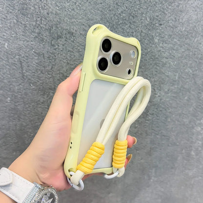 【ウェーブフレーム】クリアストラップ付き iPhoneケース (全8色) トレンド・ビビッド PCA #261211
