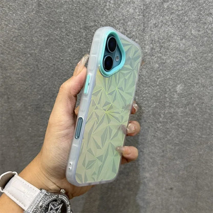 【キラキラシリーズ】幾何学模様 ホログラムデザイン ストラップ付きスマホケース｜iPhone対応 #251012