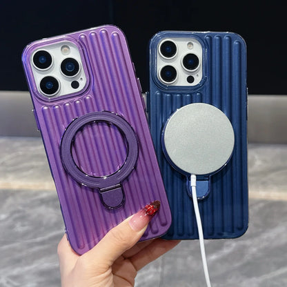 縦ライン ストライプ Magnet内蔵 リング付き iPhoneケース｜iPhone対応 #260524