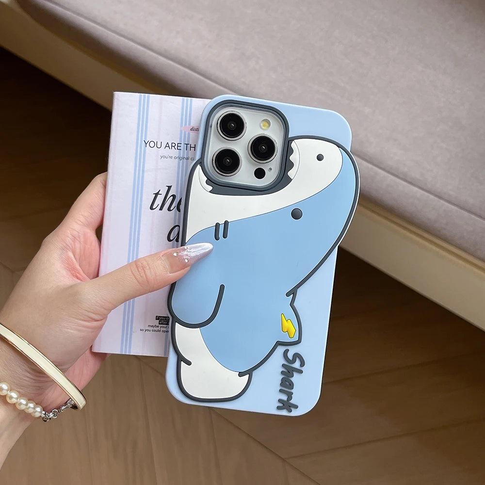 【アニマルシリーズ】かわいいサメデザイン 3D 立体スマホケース｜iPhone対応 #250904