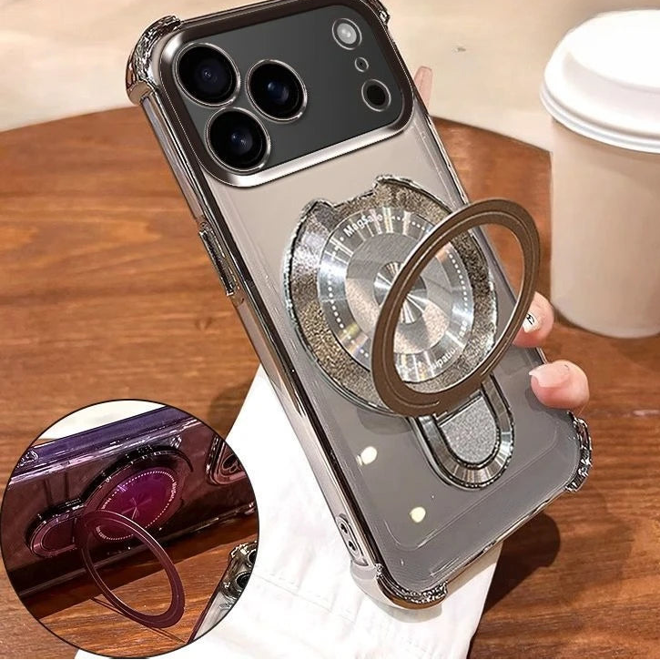 クリア リング付き iPhoneケース｜メタルフレームデザイン・スタンド対応 #240331