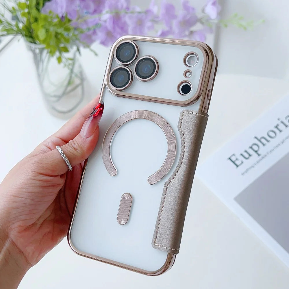 キルティング レザー調 手帳型 iPhoneケース｜クリアケース・マグネット内蔵 #240305