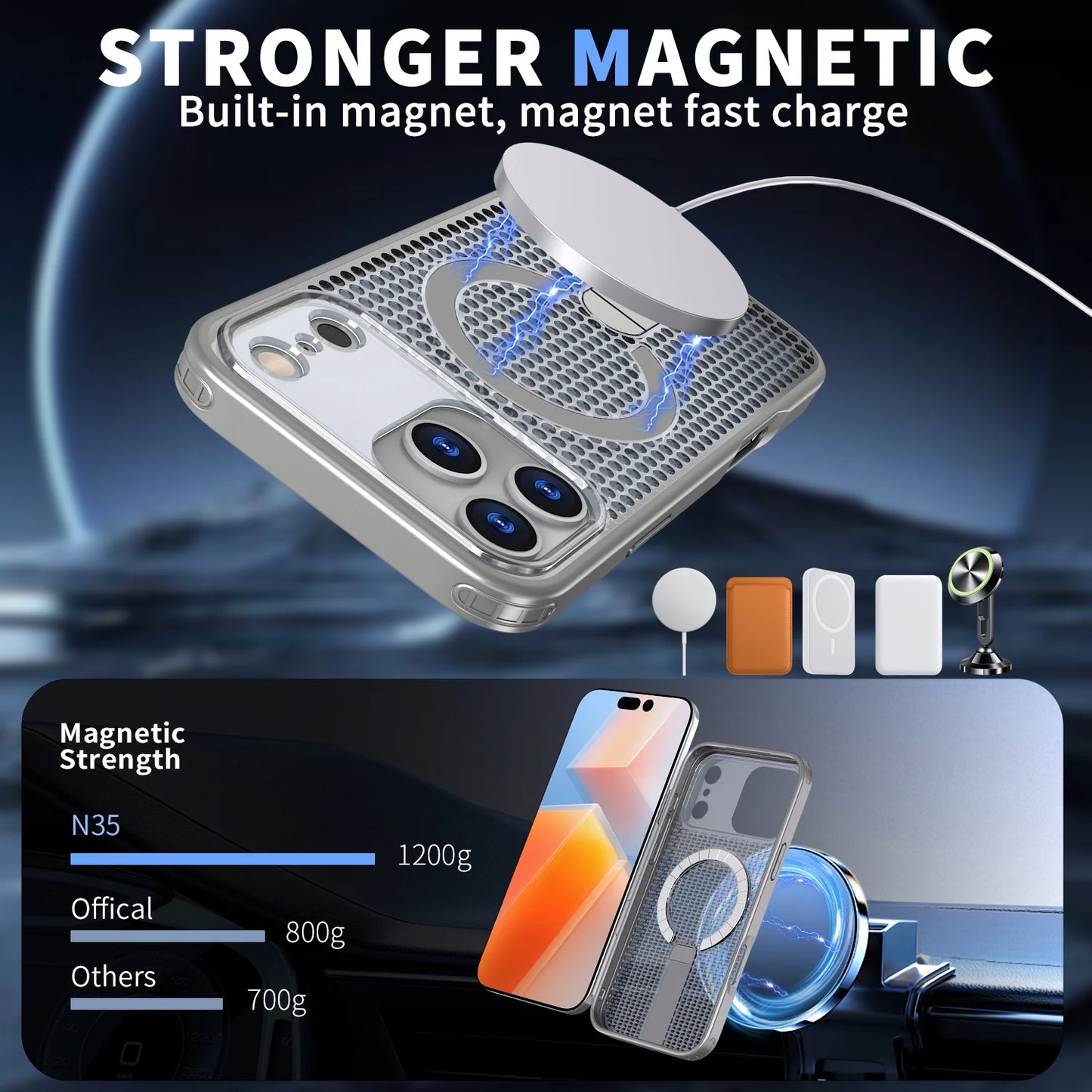 ドットメッシュ テクスチャー 折りたたみスタンド付き Magnet内蔵 iPhoneケース #260529