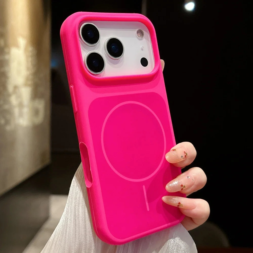 ネオンカラー MagSnet内蔵 マットバイカラー iPhoneケース｜耐衝撃・カラーフレーム #260521