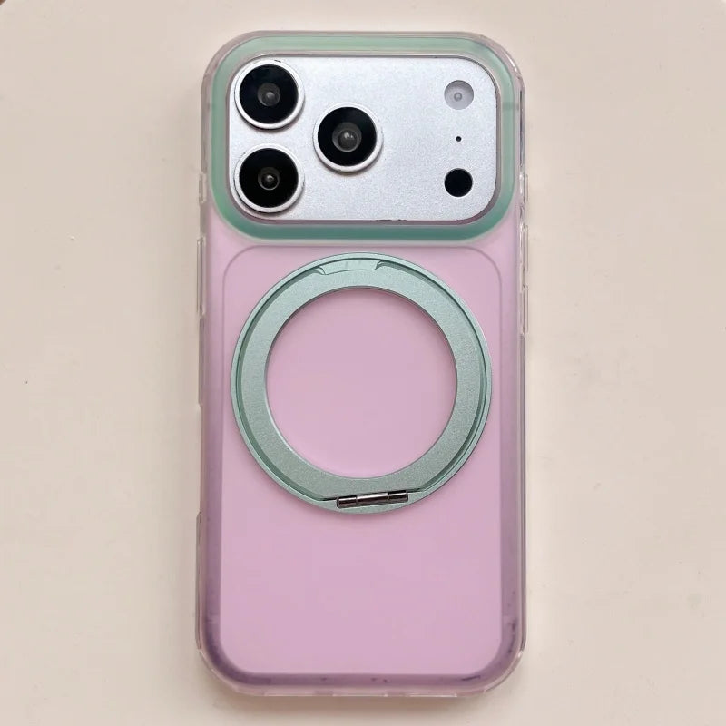 【パステル】バイカラー 360度回転 リングスタンド iPhoneケース｜淡色・マット PCA #261290