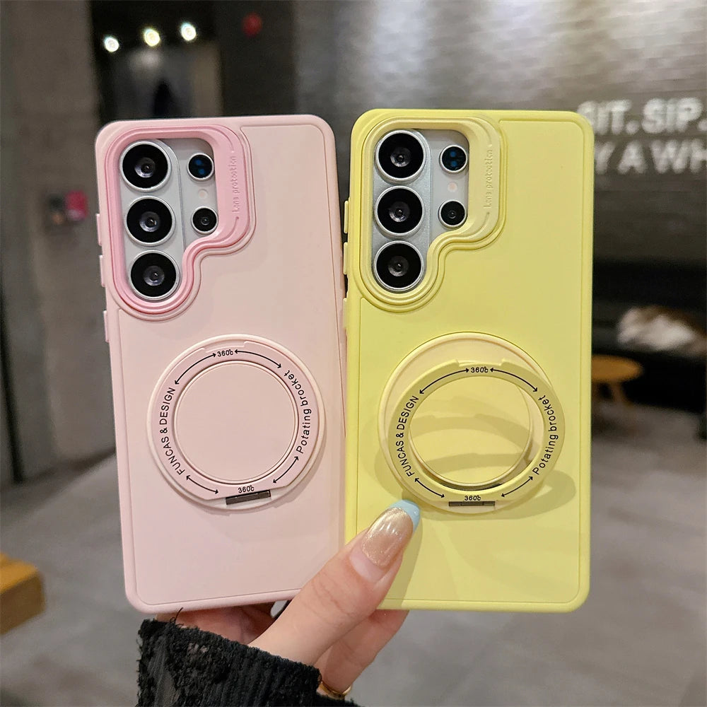 【Galaxy対応】パステルカラー スタンドリング スマホケース (全6色) マイルド・キュート スマホケース PCA #261189