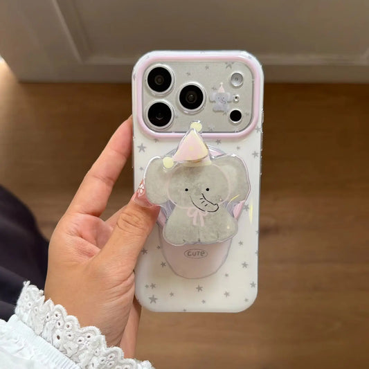 パーティーゾウ グリップ付き iPhoneケース｜クリアケース・Magnet内蔵 #230927