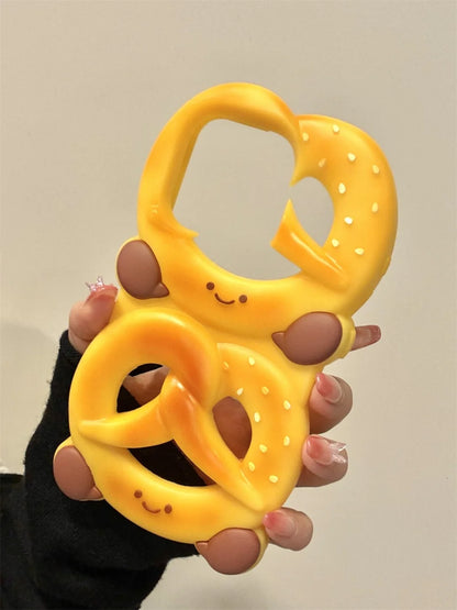 【プレッツェルモチーフ】ぷっくり立体ソフトケース｜iPhone対応 #250530