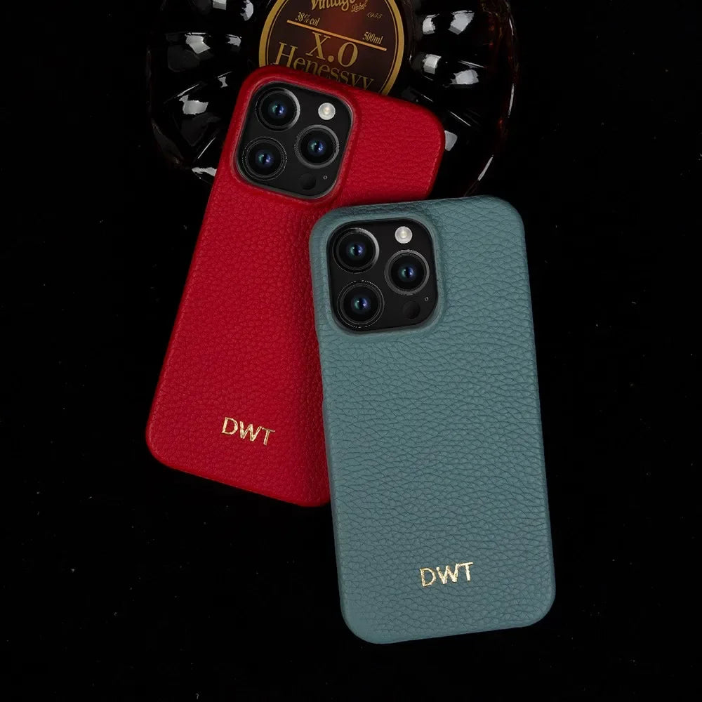 【本革シリーズ】名入れカスタム レザーiPhoneケース｜イニシャル刻印対応｜iPhone対応 #241012