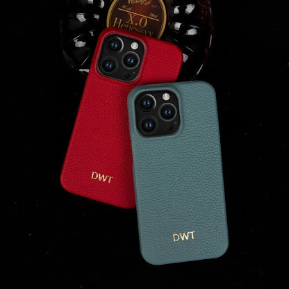 【本革シリーズ】名入れカスタム レザーiPhoneケース｜イニシャル刻印対応｜iPhone対応 #241012