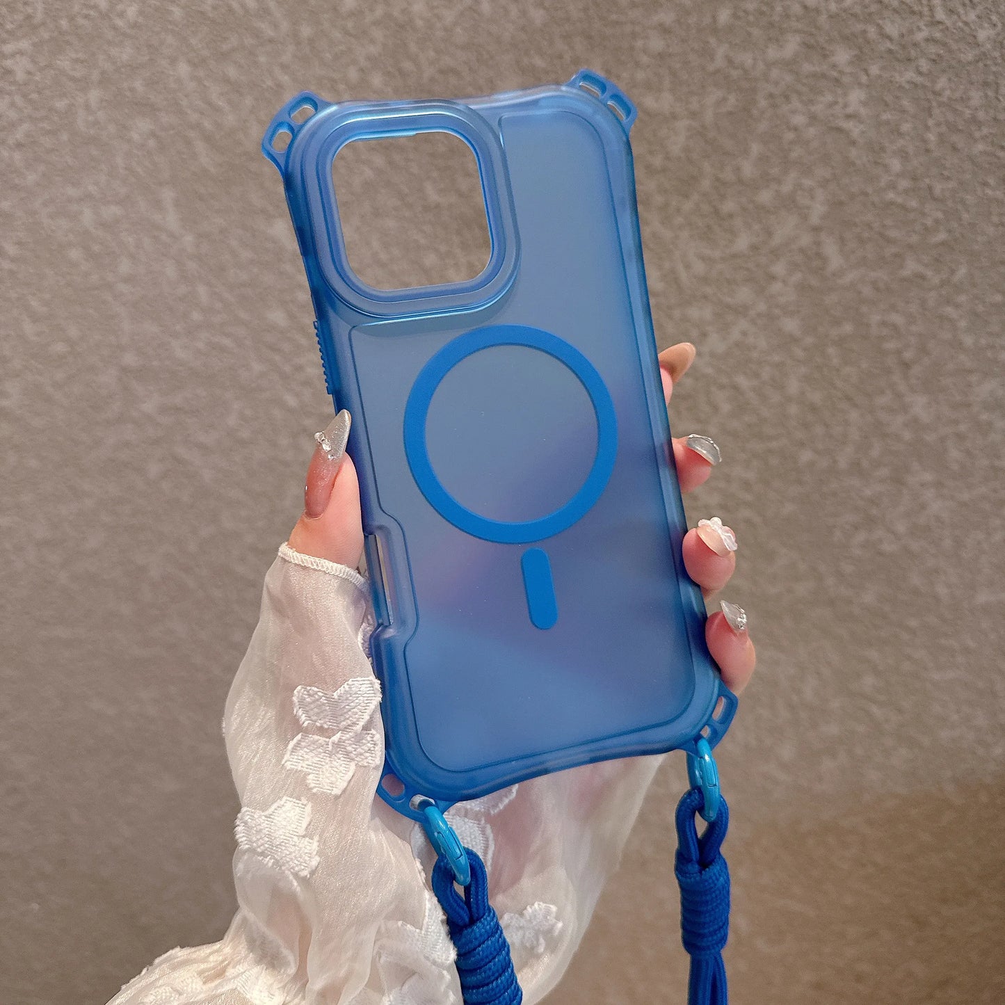 ビビッドカラー バンパー ストラップ付き Magnet内蔵 iPhoneケース｜クリア・ポップ #260057