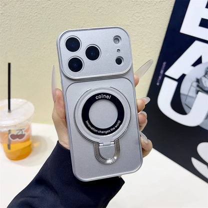 ミニマルリング マットケース｜シンプルカラー・折りたたみリング付き iPhoneケース #240402