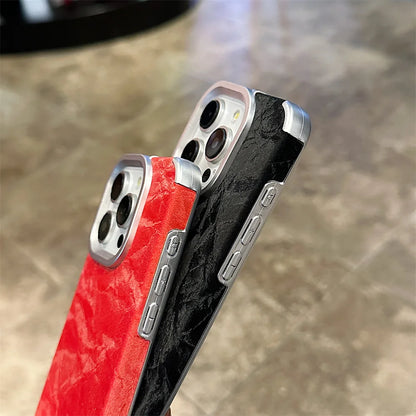 【ベルベット調】ツヤ消し 上品 ベロア メタルフレーム スマホケース｜iPhone対応 #250913