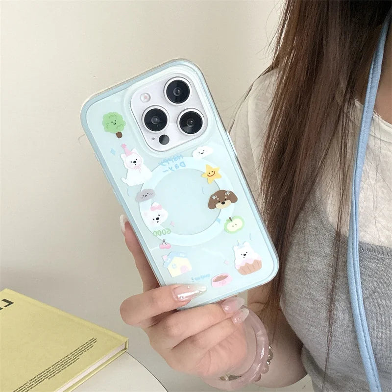 ドッグハウス 立体 グリップ 犬柄デザイン iPhoneケース #240318