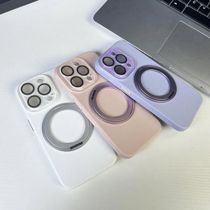 レザー調 リング付き iPhoneケース｜スタンド対応・マット仕上げ #260103